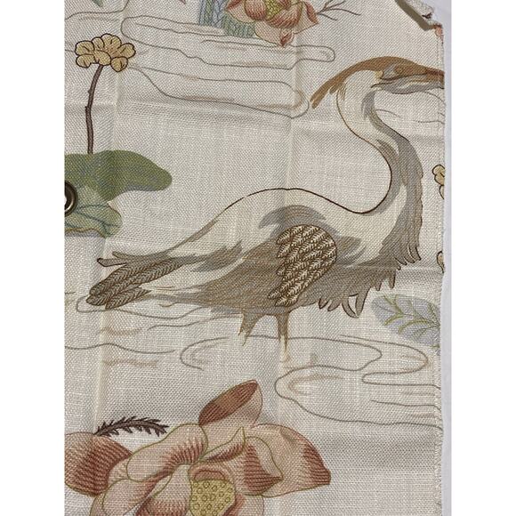 Lee Jofa Floral Fabric Sample Remnant, Floral Birds LUZON Print in Apricot 17” - Picture 5 of 8